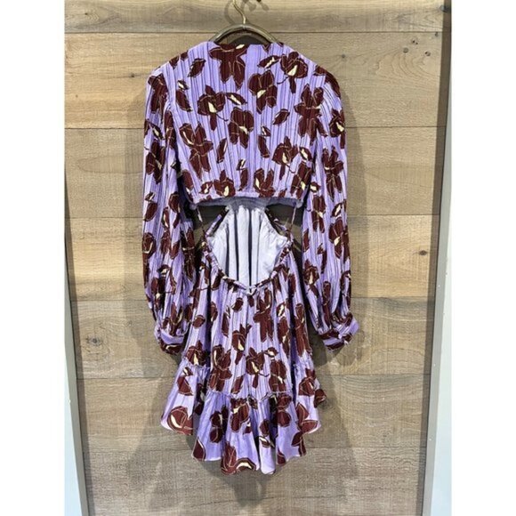 NWOT Jonathan Simkhai Londyn Collage Floral-Print Cutout Mini DRESS size M - Picture 7 of 12